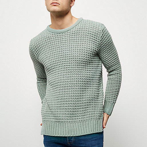 river island silver heels,jacques-vertuk South Africa Mint green textured waffle knit sweater men 300432