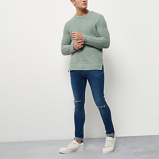 river island silver heels,jacques-vertuk South Africa Mint green textured waffle knit sweater men 300432