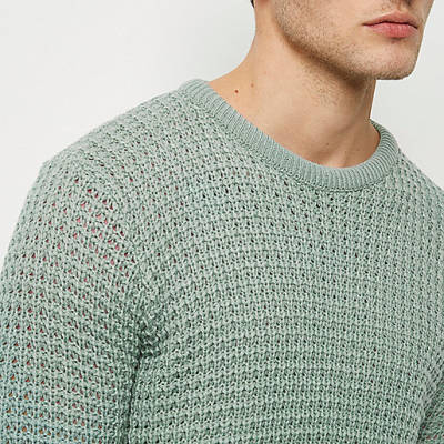 river island silver heels,jacques-vertuk South Africa Mint green textured waffle knit sweater men 300432