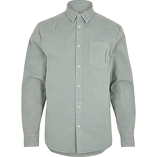 jacques-vertuk Mint overdyed denim shirt 295983 men Shirts