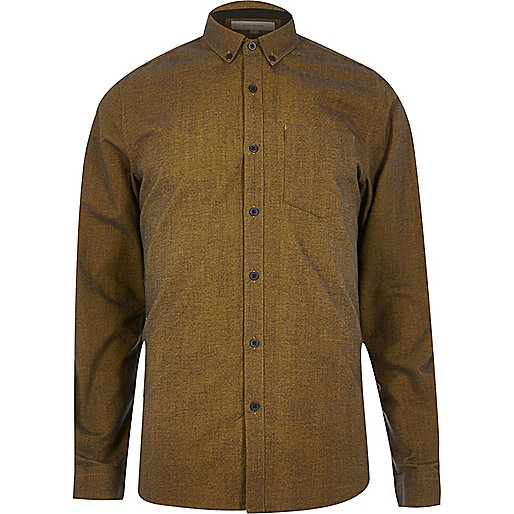 jacques-vertuk Mustard yellow Oxford shirt 292860 men Shirts