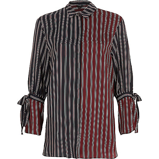 river island longline coat,jacques-vertuk Ireland Navy and red split stripe tie cuff shirt women 708873