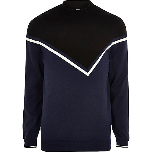 river island abbey centre,jacques-vertuk Shop Navy blue block sweater men 299547