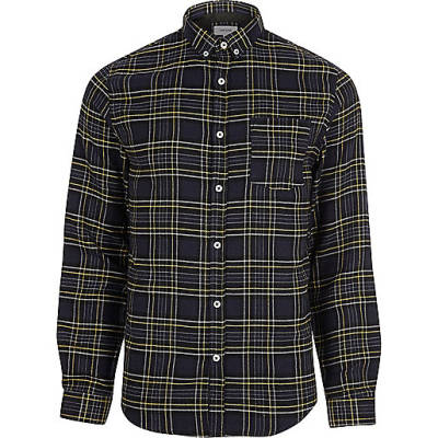 jacques-vertuk Navy blue casual check shirt 299717 men Shirts