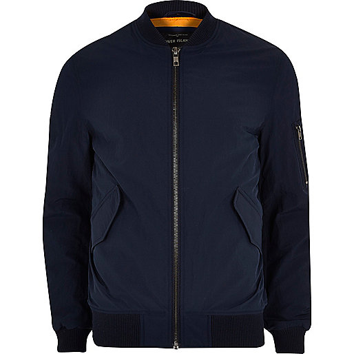 river island coats sale,jacques-vertuk UK Navy blue casual crinkle bomber jacket men 299780