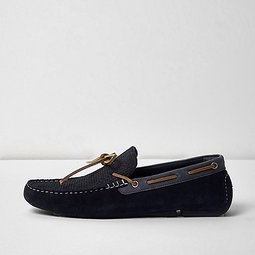 black suede river island bag,jacques-vertuk Stores Navy blue mixed suede driver shoes men 298223