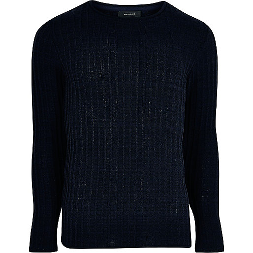 river island combat boots,The jacques-vertuk Navy blue ribbed crew neck sweater Sweaters / Cardigans Sale men