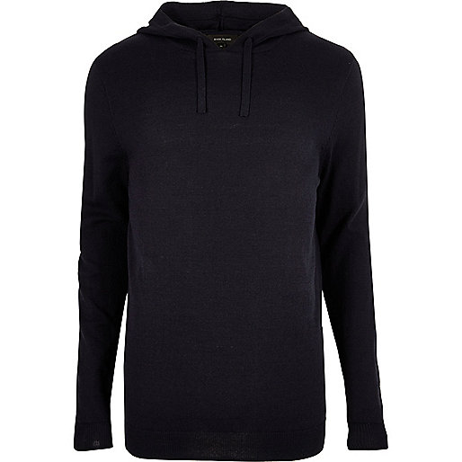 river islandbag,jacques-vertuk River Navy blue slim fit casual hoodie Hoodies / Sweatshirts Sale men