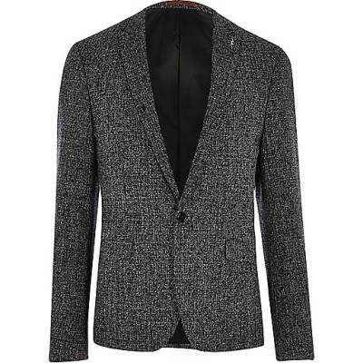 jacques-vertuk Navy blue textured skinny fit suit jacket 298262 men Suits Suit Jackets