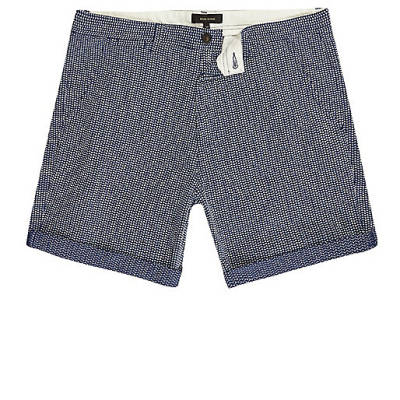 jacques-vertuk Navy blue textured slim fit shorts 299236 men Shorts