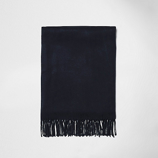 jacques-vertuk Navy brushed tassel scarf 300366 men Accessories