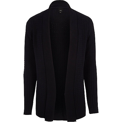 river island wedge trainers,jacques-vertuk Online Navy cable knit open front cardigan men 304017