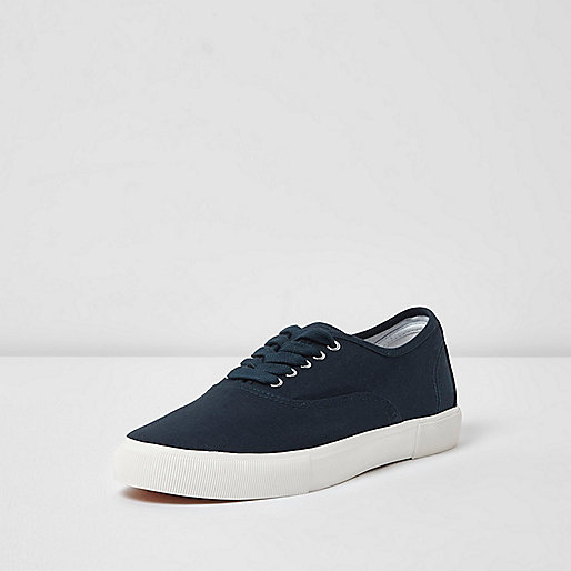 river island blue shoes,jacques-vertuk Long Black Dress Navy canvas contrast sole plimsolls Sneakers Shoes / Boots men