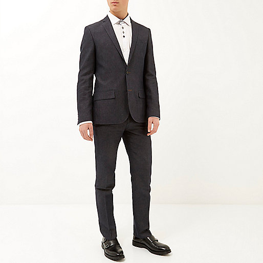 river island female coats,jacques-vertuk Ireland Navy denim linen-blend slim suit pants men 285149