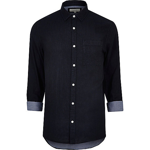 river island womens shirts sale,jacques-vertuk In Town Navy double faced casual shirt Long Sleeve Shirts Shirts men