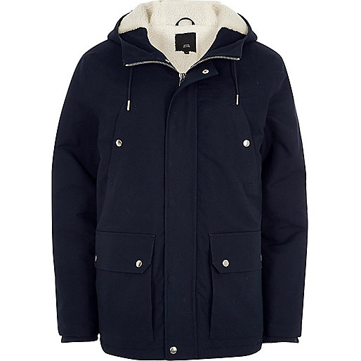 jacques-vertuk Navy fleece lined hooded jacket 303215 men Coats / Jackets Jackets