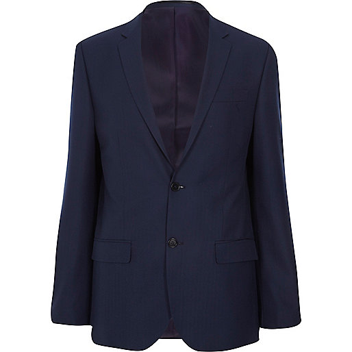 jacques-vertuk Navy herringbone tailored suit jacket 284981 men Suits