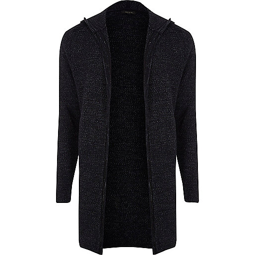 jacques-vertuk Navy hooded knit cardigan 303592 men Jumpers / Cardigans Cardigans