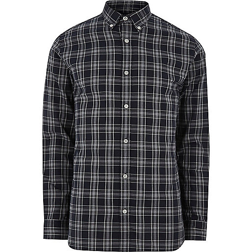 jacques-vertuk Navy Jack & Jones Premium check shirt 302997 men Shirts Long Sleeve Shirts