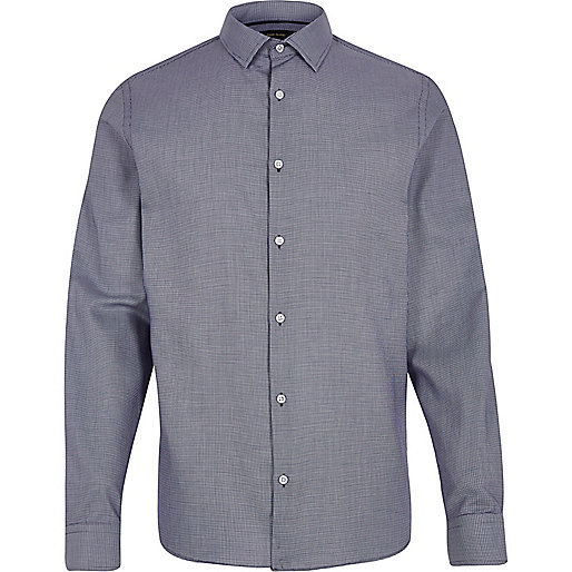 jacques-vertuk Navy jacquard slim fit shirt 293545 men Shirts