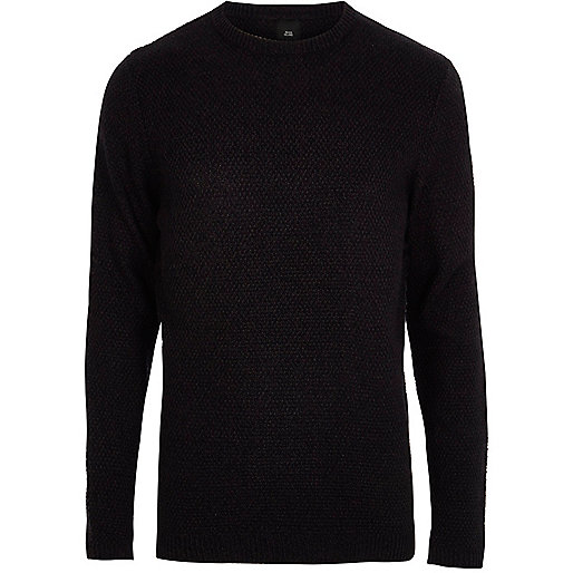 jacques-vertuk Navy knit crew neck slim fit sweater 301638 men Jumpers / Cardigans Jumpers