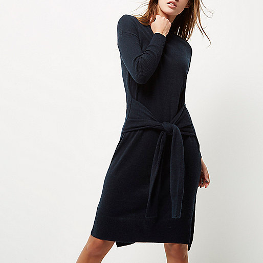 river island suit dress,jacques-vertuk New Arrivals Navy knit tied front turtleneck dress Dresses Sale women