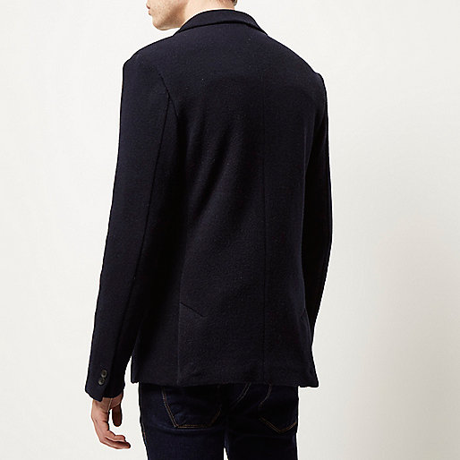 ollie jeans river island,jacques-vertuk Denim Dress Navy knitted jersey slim blazer Blazers Sale men