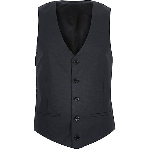 jacques-vertuk Navy linen-blend suit vest 288736 men Suits