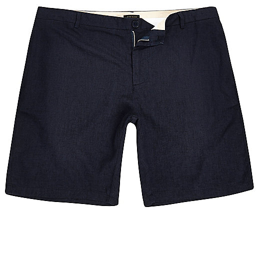 jacques-vertuk Navy linen slim fit chino shorts 295153 men Shorts