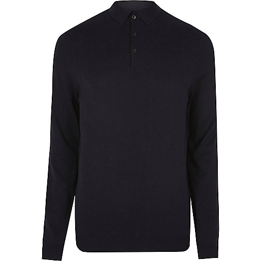 jacques-vertuk Navy long sleeve polo shirt 298909 men Polo Shirts