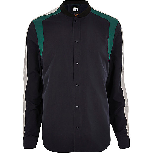 river island the moor,jacques-vertuk South Africa Navy Lou Dalton panelled shirt jacket men 292050