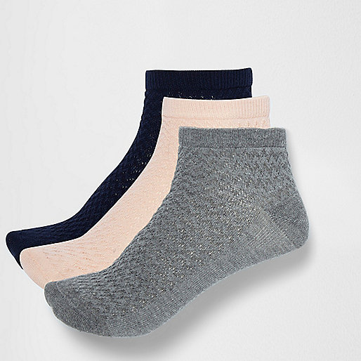 river island floral,jacques-vertuk Dresses Uk Navy, pink and grey sneaker socks pack Tights & Socks women