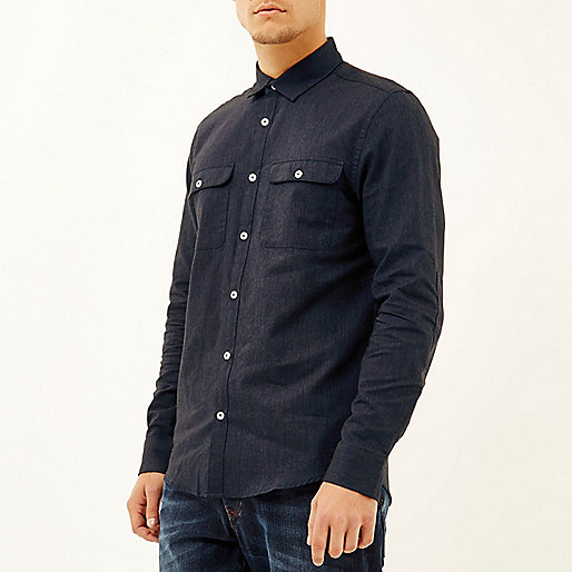 river island grey monogram bag,jacques-vertuk New Navy pocket long sleeve shirt Shirts Sale men