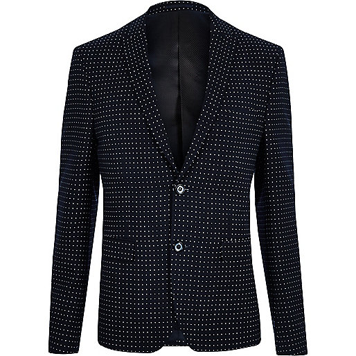 river island denim shorts,jacques-vertuk Online Navy polka dot skinny fit suit jacket men 298765