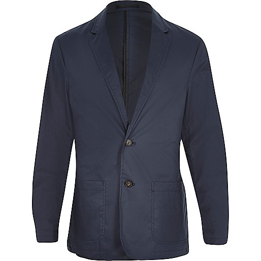 jacques-vertuk Navy poplin slim blazer 290140 men Blazers