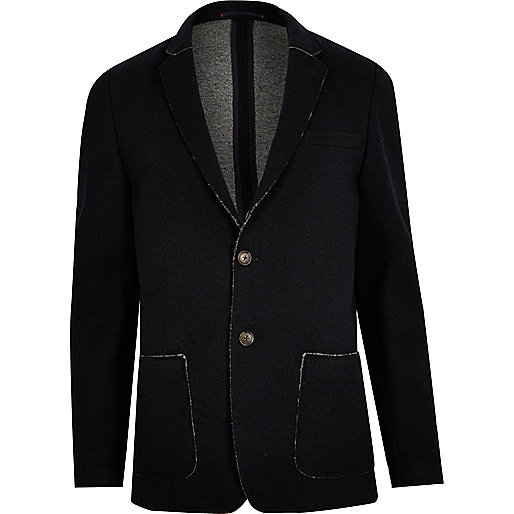 jacques-vertuk Navy raw edge slim blazer 289825 men Blazers