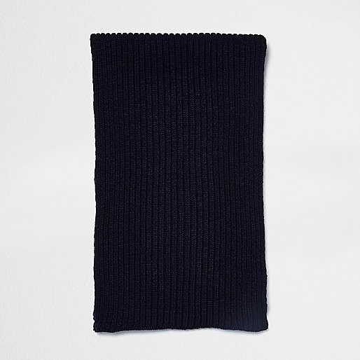 jacques-vertuk Navy ribbed knit scarf 299678 men Accessories