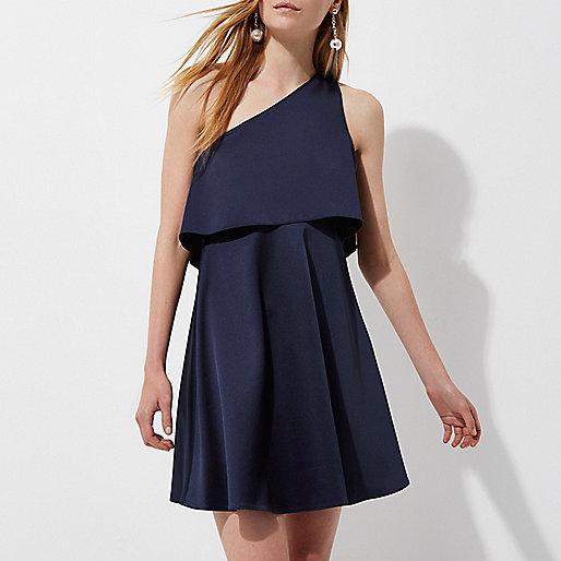 river island clearance mens,jacques-vertuk UK Sale Navy satin one shoulder skater dress women 702143