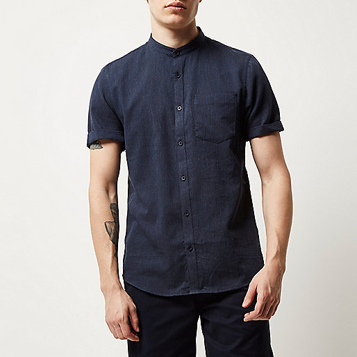 river island floral wrap dress,jacques-vertuk Official Site Navy short sleeve grandad shirt Shirts Sale men