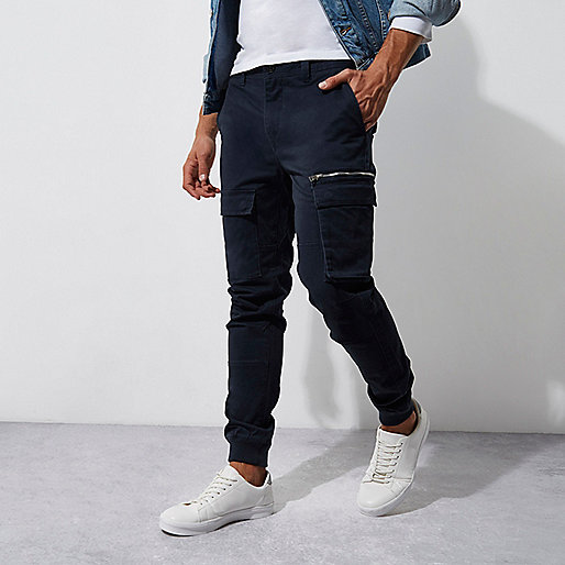 jacques-vertuk Navy skinny fit cargo pants 301495 men Trousers Casual Trousers