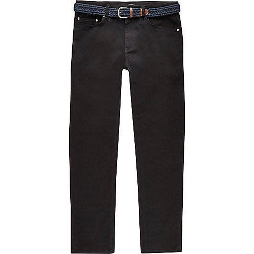 river island wide leg jeans,Outfit jacques-vertuk Navy slim fit belted chino pants Pants Sale men