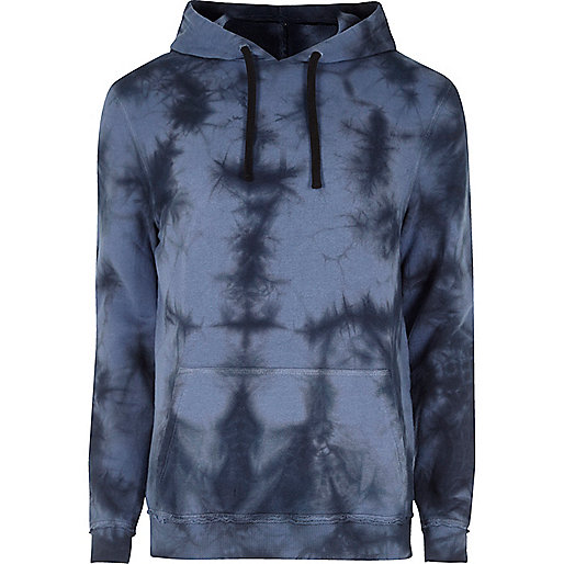 jacques-vertuk Navy splash tie dye hoodie 300748 men Hoodies / Sweatshirts