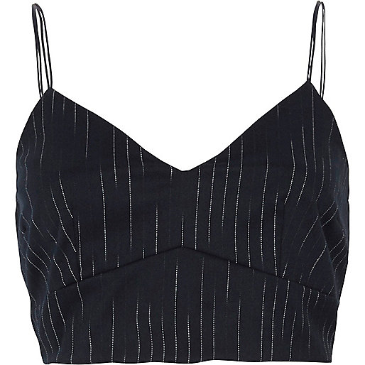 jacques-vertuk Navy stripe cami bralette 704924 women Tops Crop Tops / Bralets