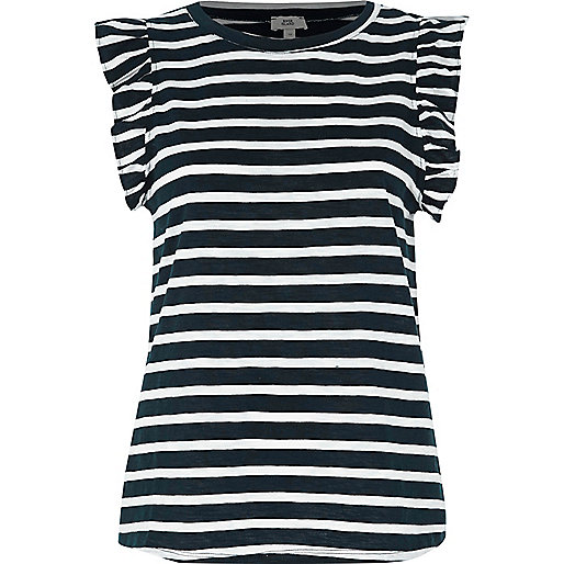 river island black silk dress,jacques-vertuk Plus Stores Navy stripe frill sleeve tank top Stripe T-Shirts / Tanks T-Shirts & Tanks Tops women