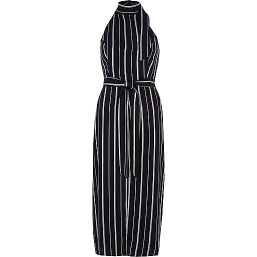 river island ladies ankle boots sale,jacques-vertuk UK Sale Navy stripe high neck waisted midi dress women 707551