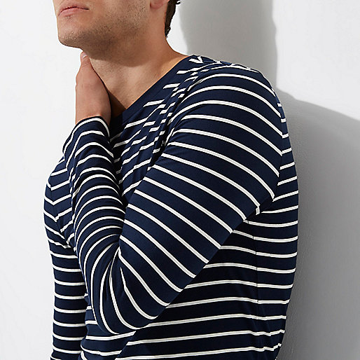 river island ladies winter boots,jacques-vertuk Online Navy stripe muscle fit long sleeve T-shirt men 303019