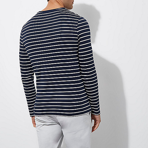 river island white t shirt,jacques-vertuk Online Application Navy stripe muscle fit long sleeve T-shirt Long Sleeve T-Shirts T-Shirts / Tanks men