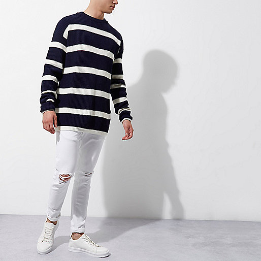 river island modest dresses,jacques-vertuk Shoes New Arrivals Navy stripe oversized fisherman sweater Sweaters Sweaters / Cardigans men