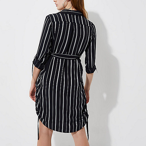 river island retro romance dress,jacques-vertuk UK Sale Navy stripe ruched side shirt dress women 707589