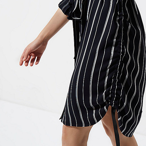 river island retro romance dress,jacques-vertuk UK Sale Navy stripe ruched side shirt dress women 707589